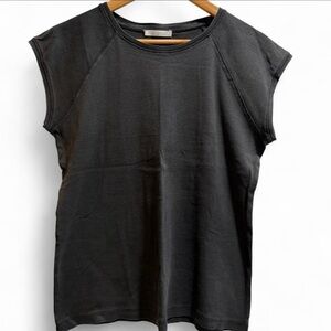 ZARA Black & Brown cap sleeve t-shirts